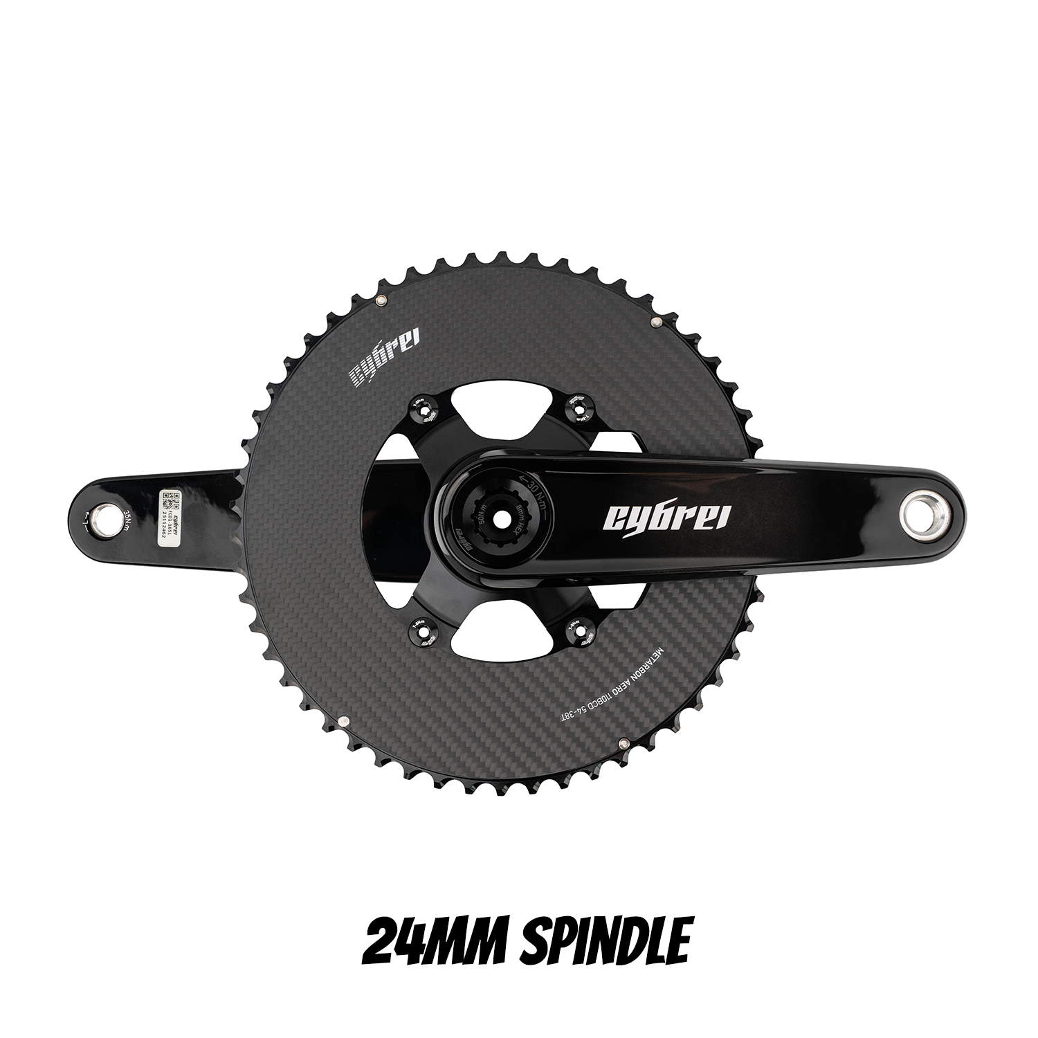 CYBREI Carbon Crankset | 24mm Spindle, Alloy or Carbon Spider, METARBON Carbon Chainrings