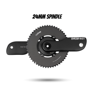 OVERFAST Aero Crankset | 24mm Spindle, Power Meter Spider, METARBON Carbon Chainrings