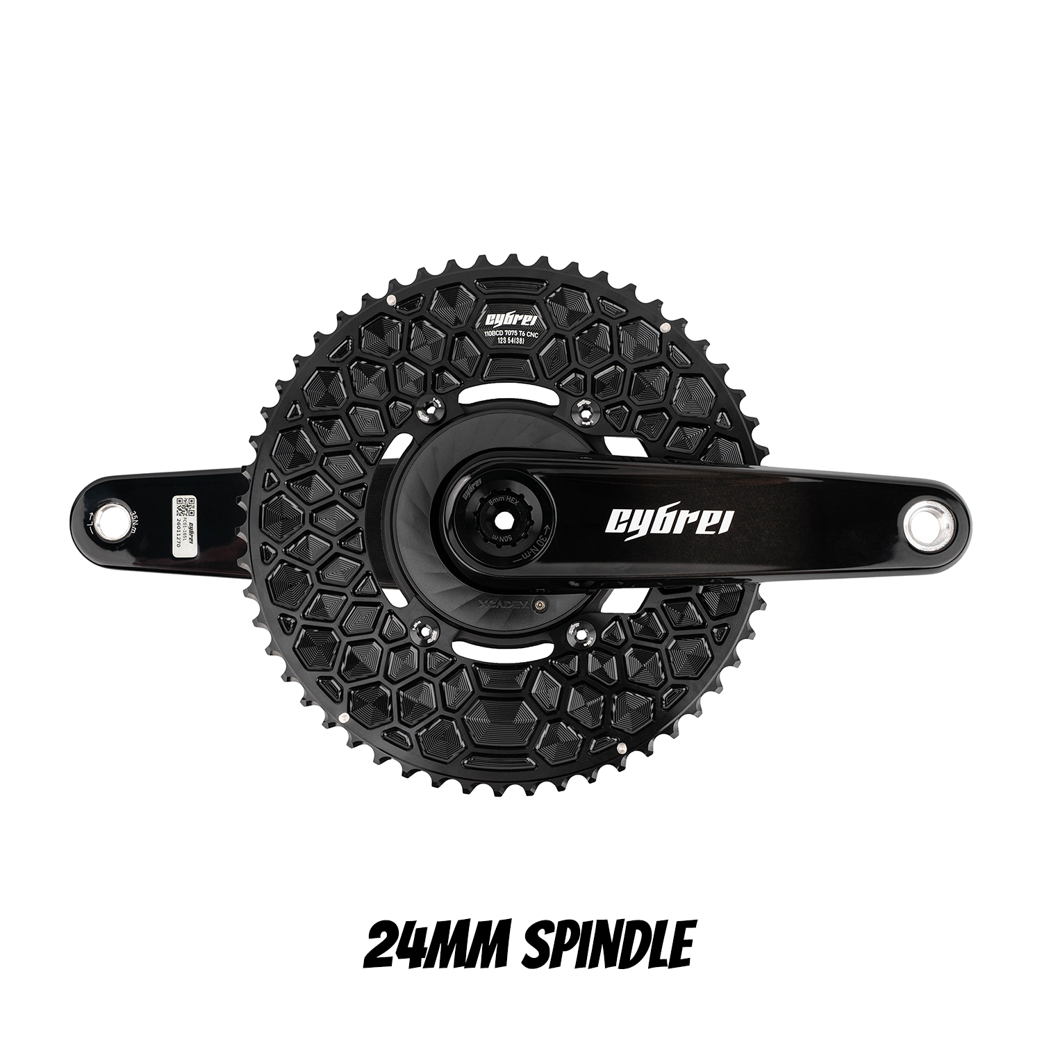 CYBREI Carbon Crankset | 24mm Spindle, Power Meter Spider, EVO