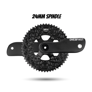 OVERFAST Aero Crankset | 24mm Spindle, Alloy or Carbon Spider, EVO Alloy Chainrings - Image 1