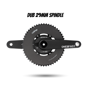 OVERFAST Light Crankset | 29mm Spindle, Power Meter Spider, METARBON Carbon Chainrings