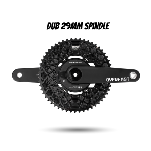 OVERFAST Light Crankset | 29mm Spindle, Power Meter Spider, EVO Alloy Chainrings